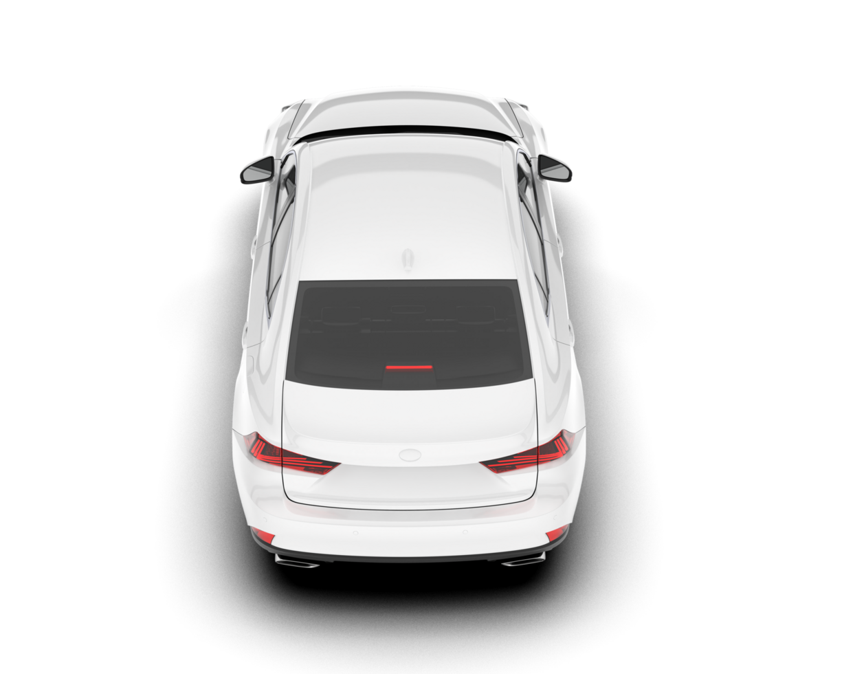 White city car isolated on transparent background. 3d rendering - illustration png