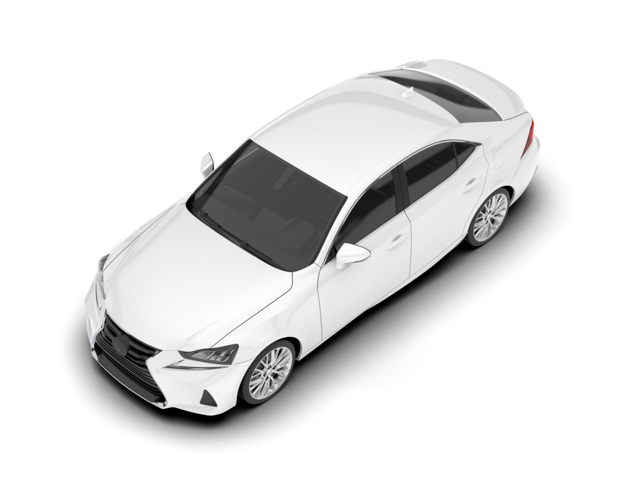 blanc ville voiture isolé sur transparent Contexte. 3d le rendu - illustration png