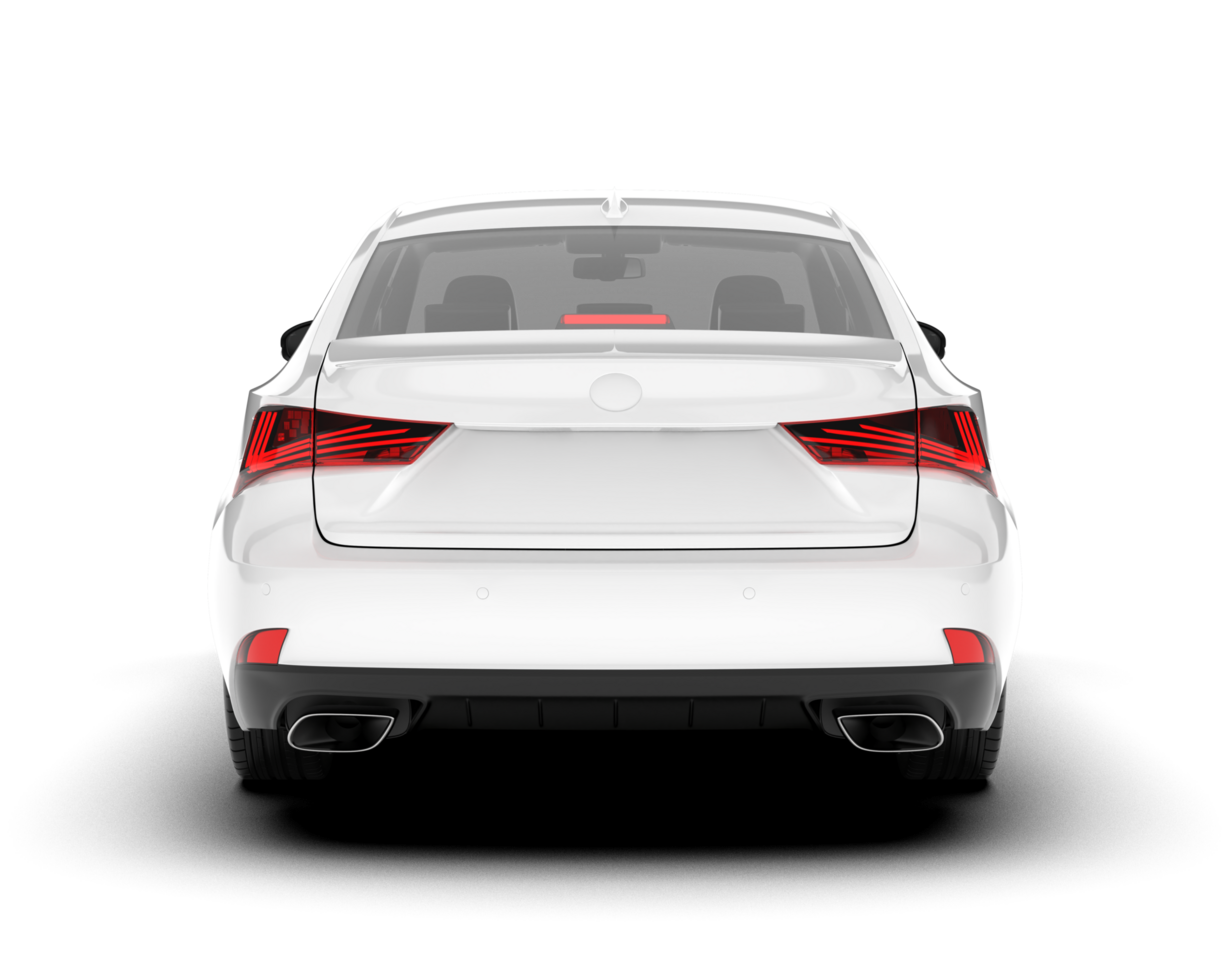 White city car isolated on transparent background. 3d rendering - illustration png