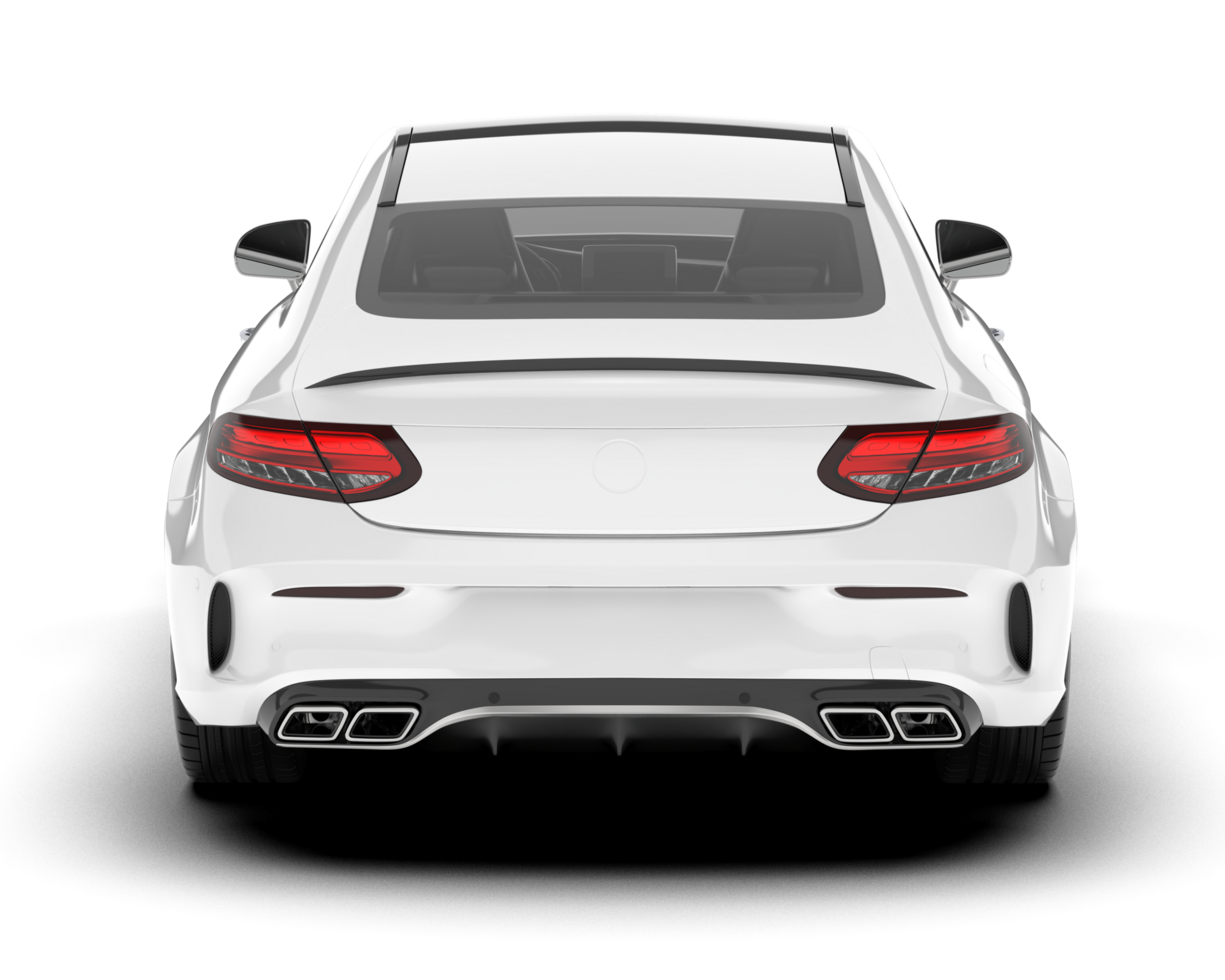 White city car isolated on transparent background. 3d rendering - illustration png