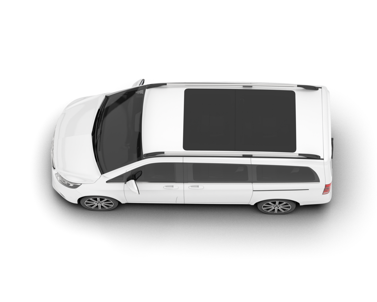 White city car isolated on transparent background. 3d rendering - illustration png