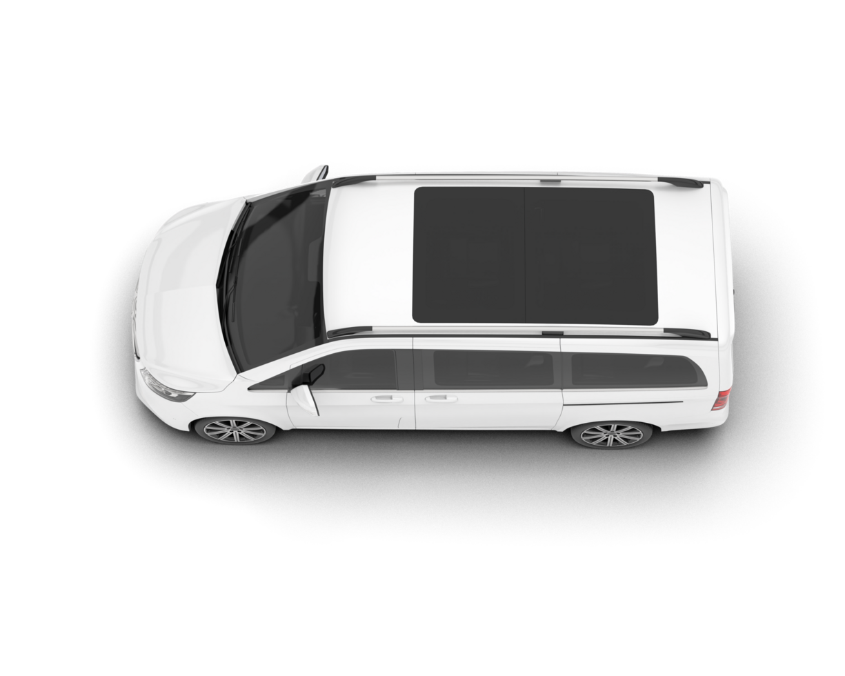 White city car isolated on transparent background. 3d rendering - illustration png