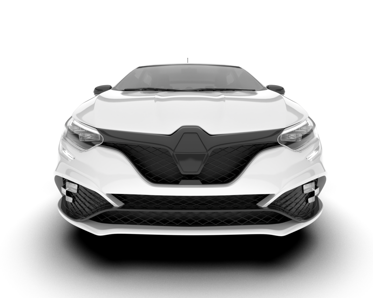 White city car isolated on transparent background. 3d rendering - illustration png