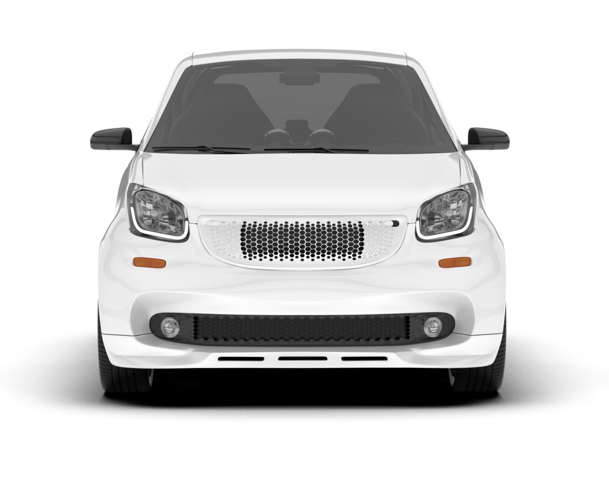 White city car isolated on transparent background. 3d rendering - illustration png