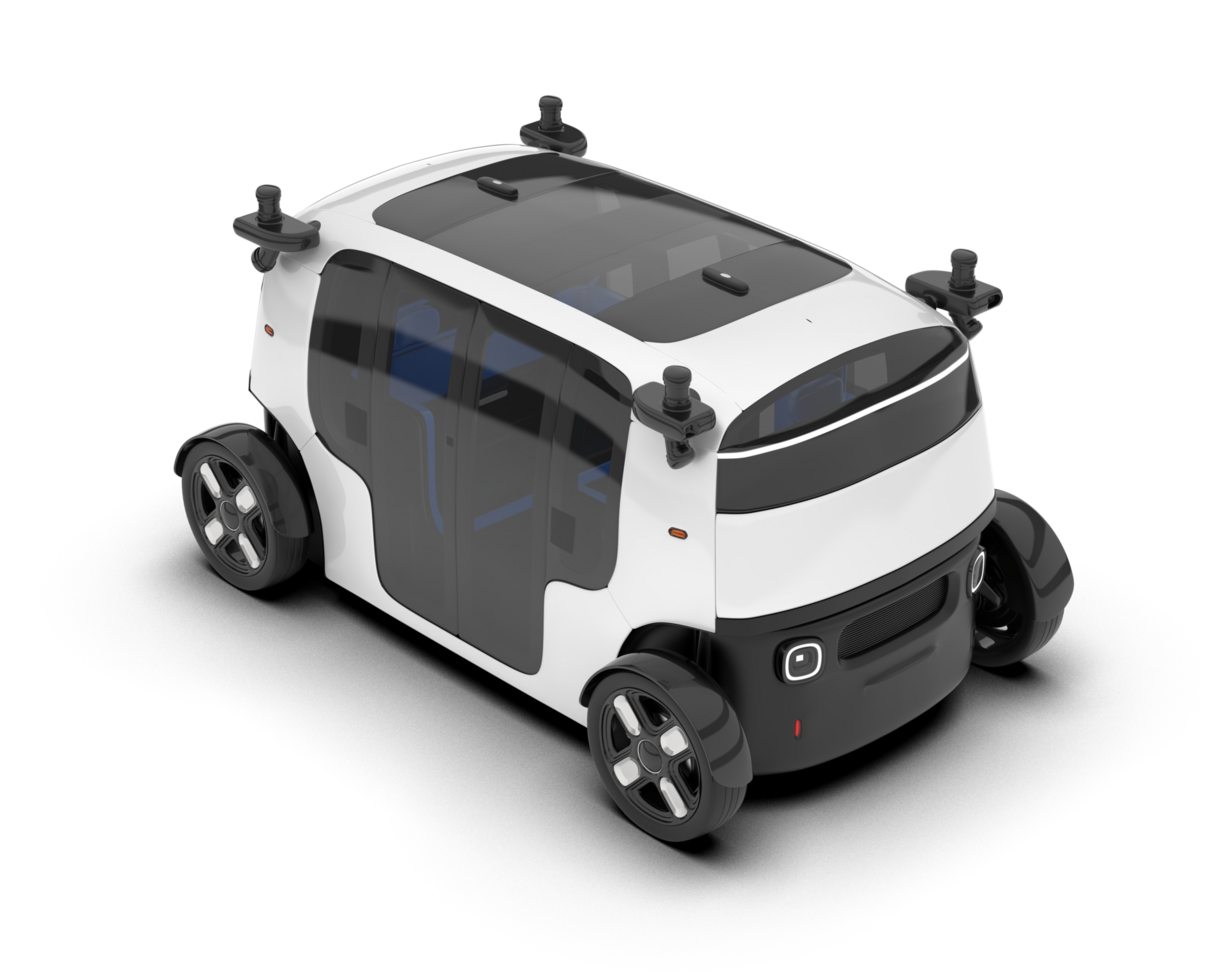 White city car isolated on transparent background. 3d rendering - illustration png