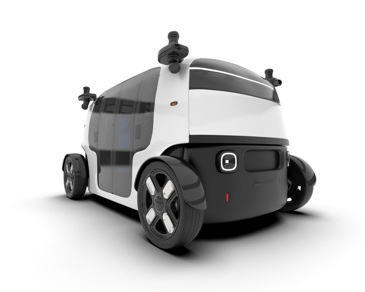 White city car isolated on transparent background. 3d rendering - illustration png