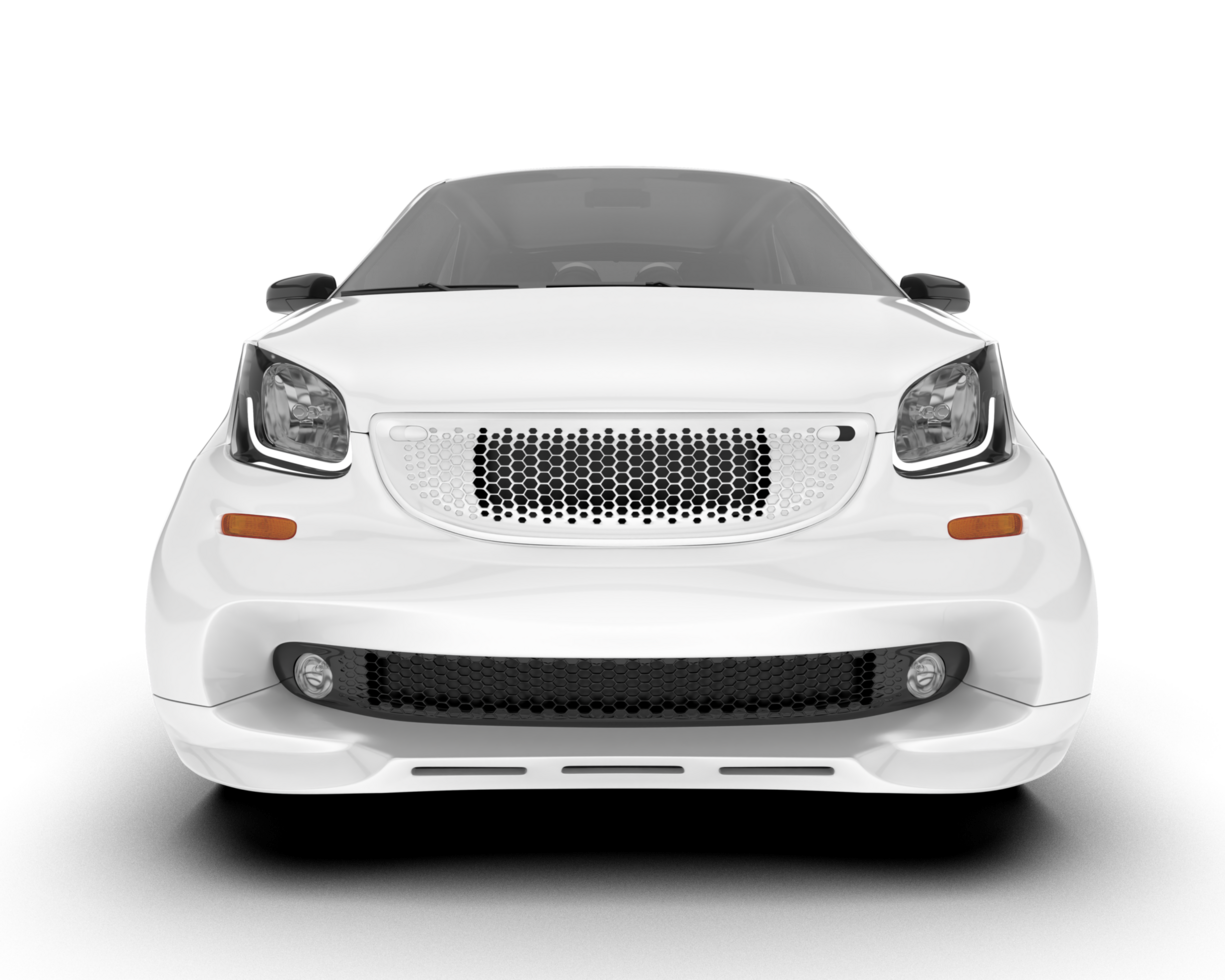White city car isolated on transparent background. 3d rendering - illustration png