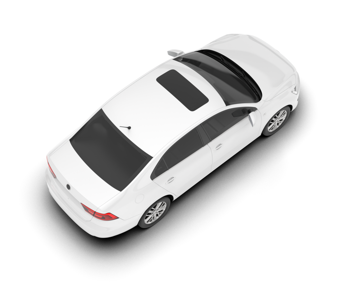 blanc ville voiture isolé sur transparent Contexte. 3d le rendu - illustration png