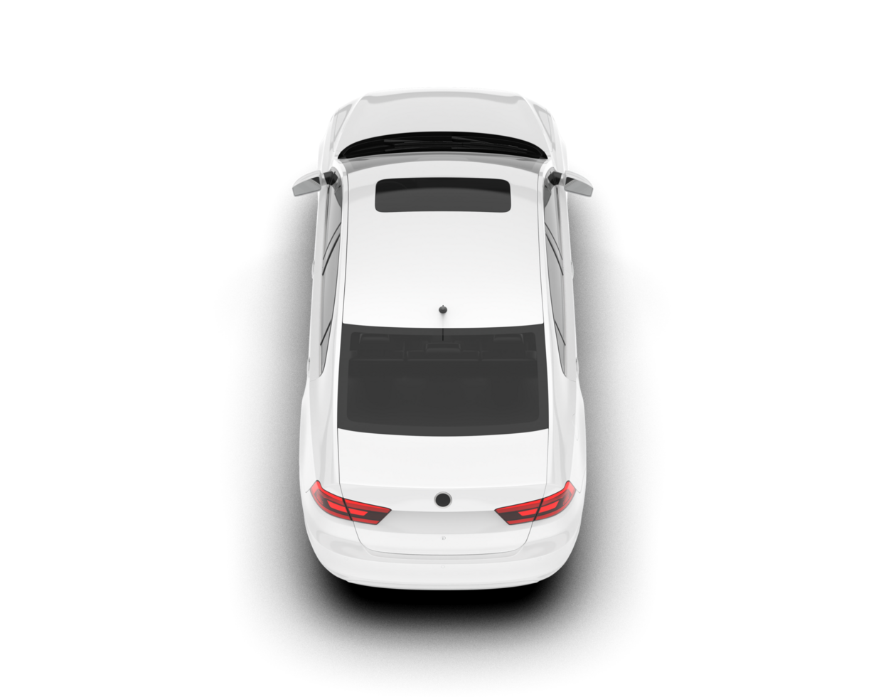 blanc ville voiture isolé sur transparent Contexte. 3d le rendu - illustration png