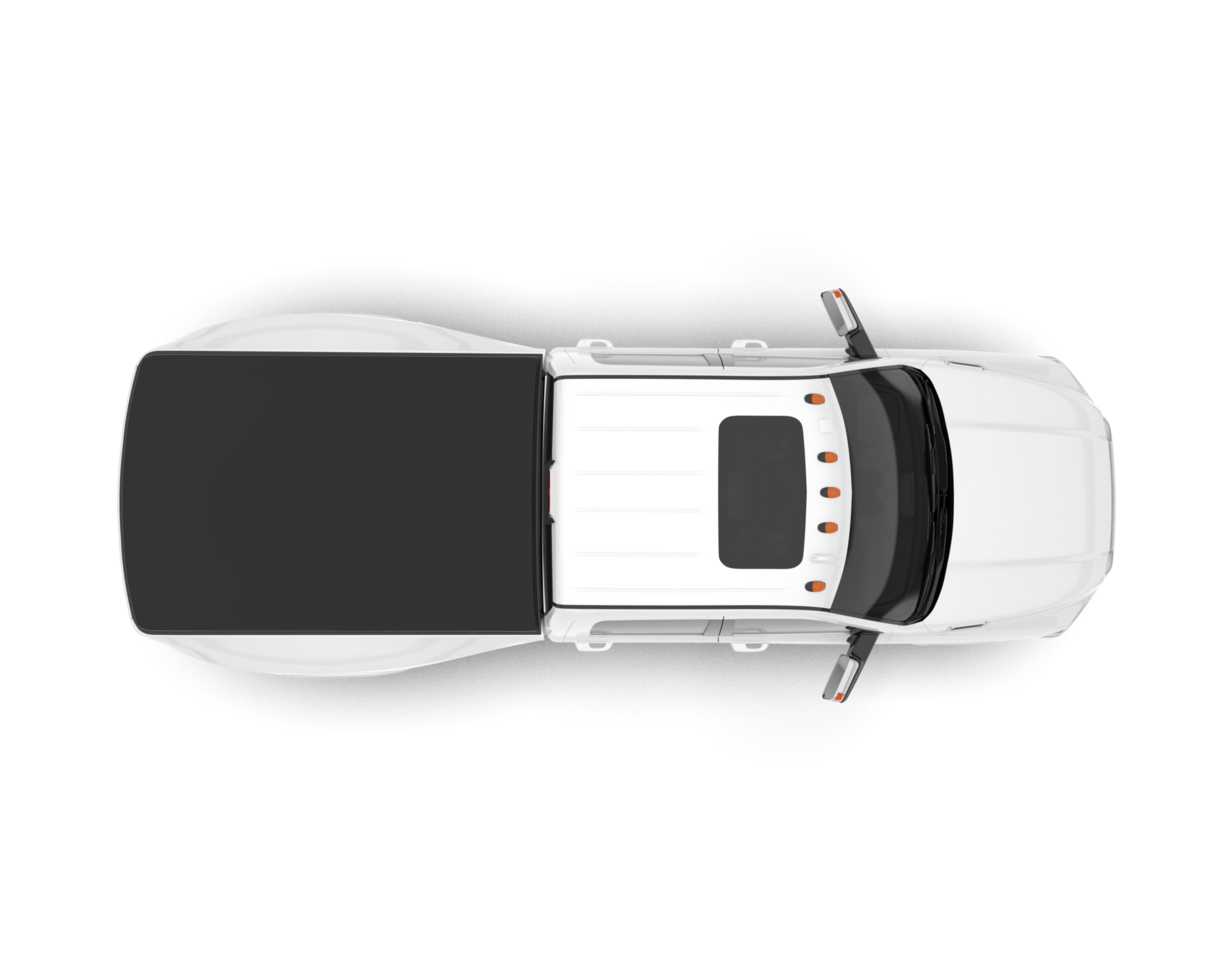 White pickup truck isolated on transparent background. 3d rendering - illustration png