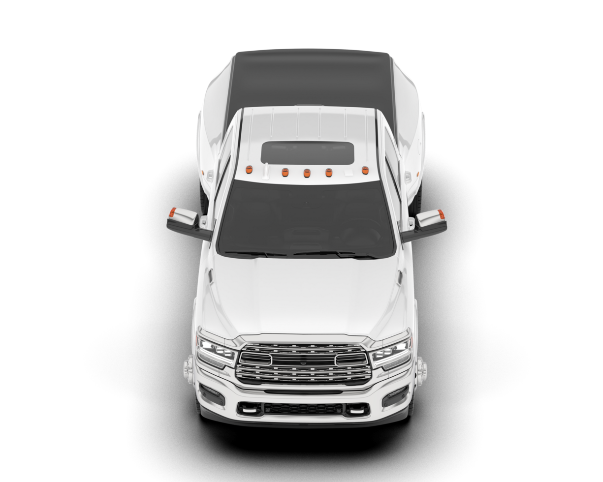 White pickup truck isolated on transparent background. 3d rendering - illustration png