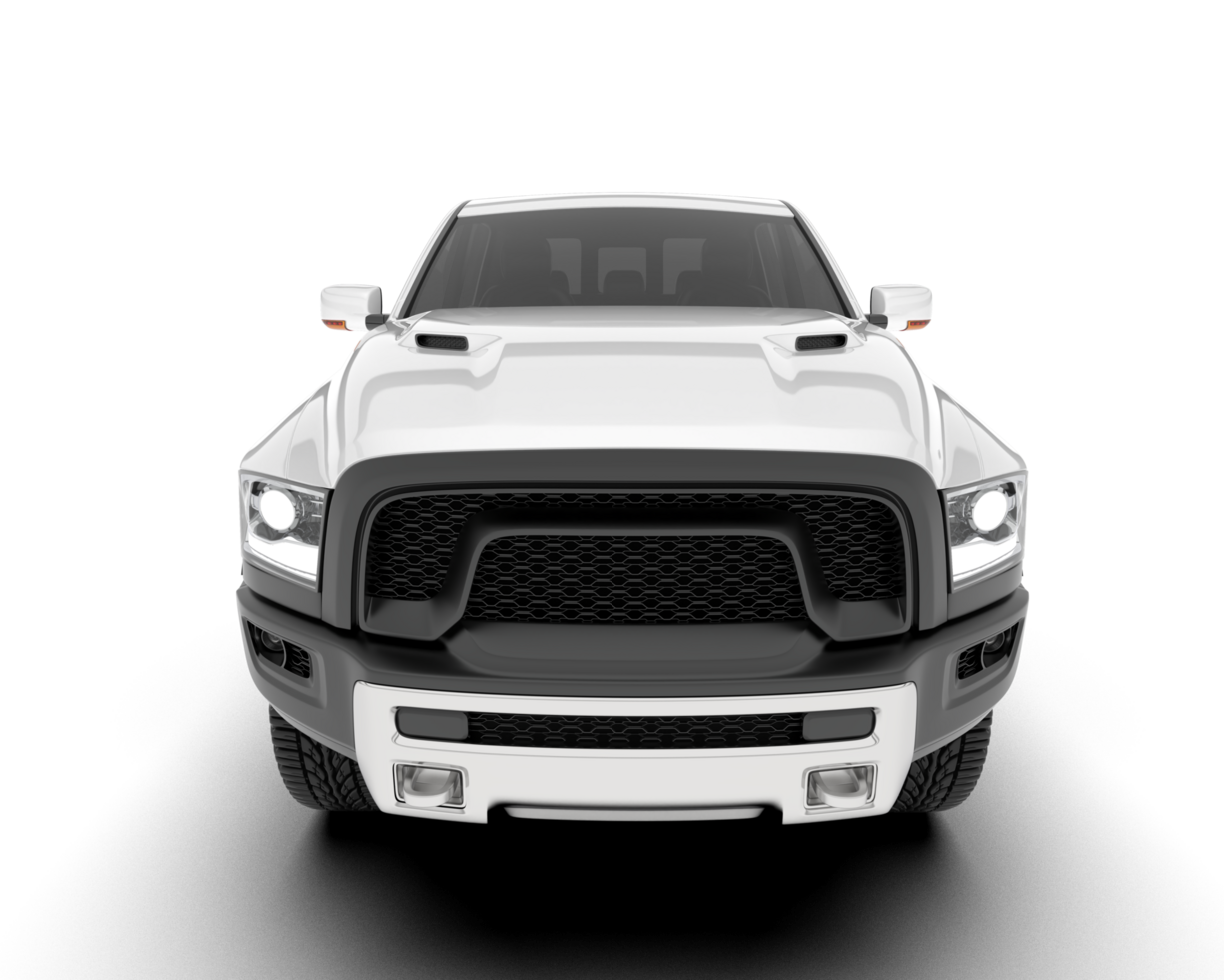 White pickup truck isolated on transparent background. 3d rendering - illustration png