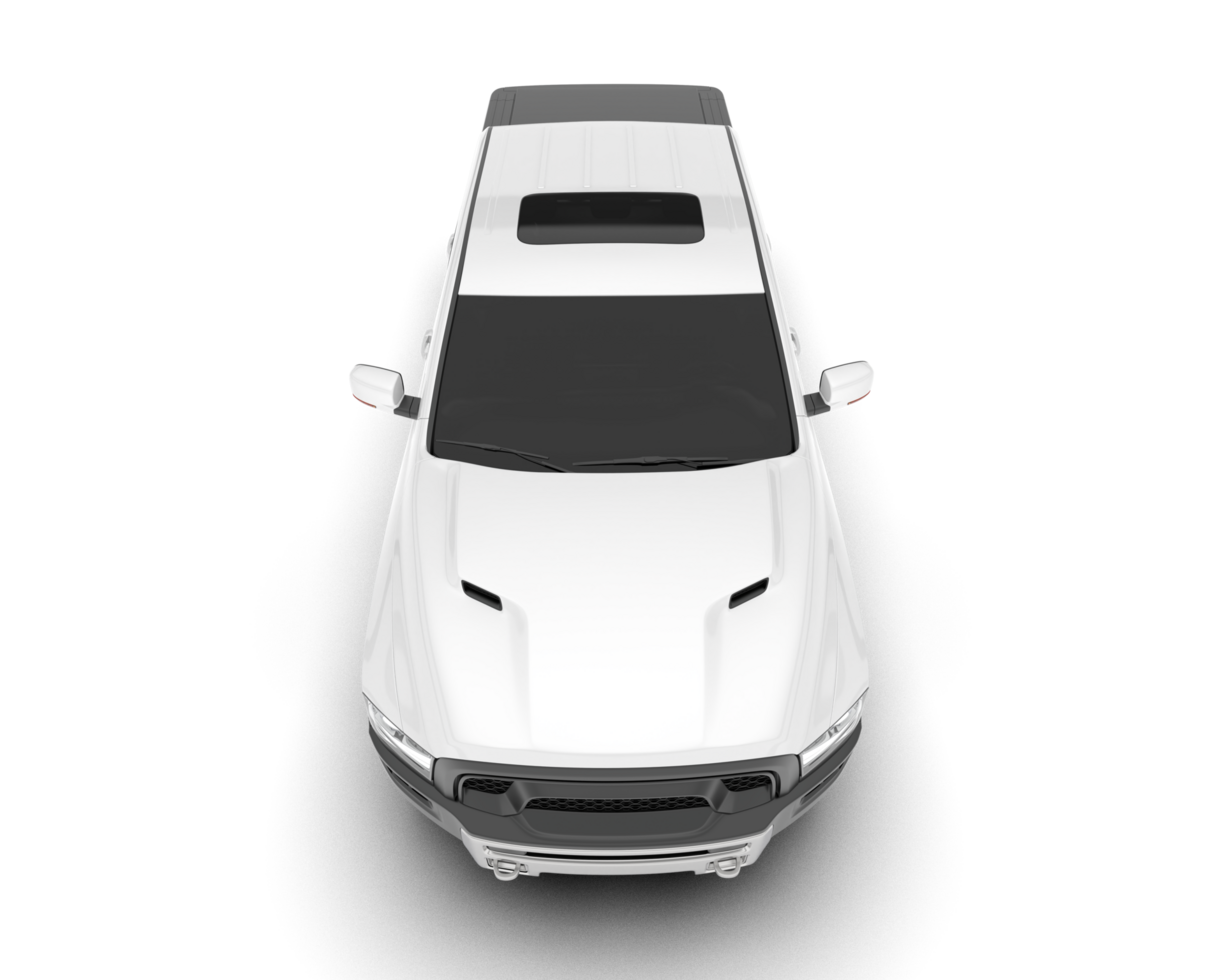White pickup truck isolated on transparent background. 3d rendering - illustration png