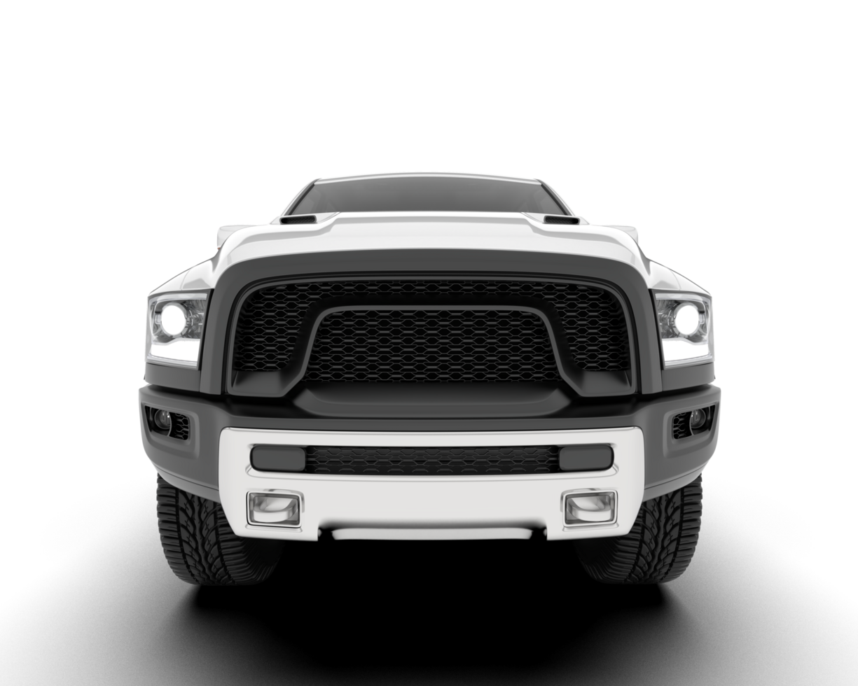 White pickup truck isolated on transparent background. 3d rendering - illustration png