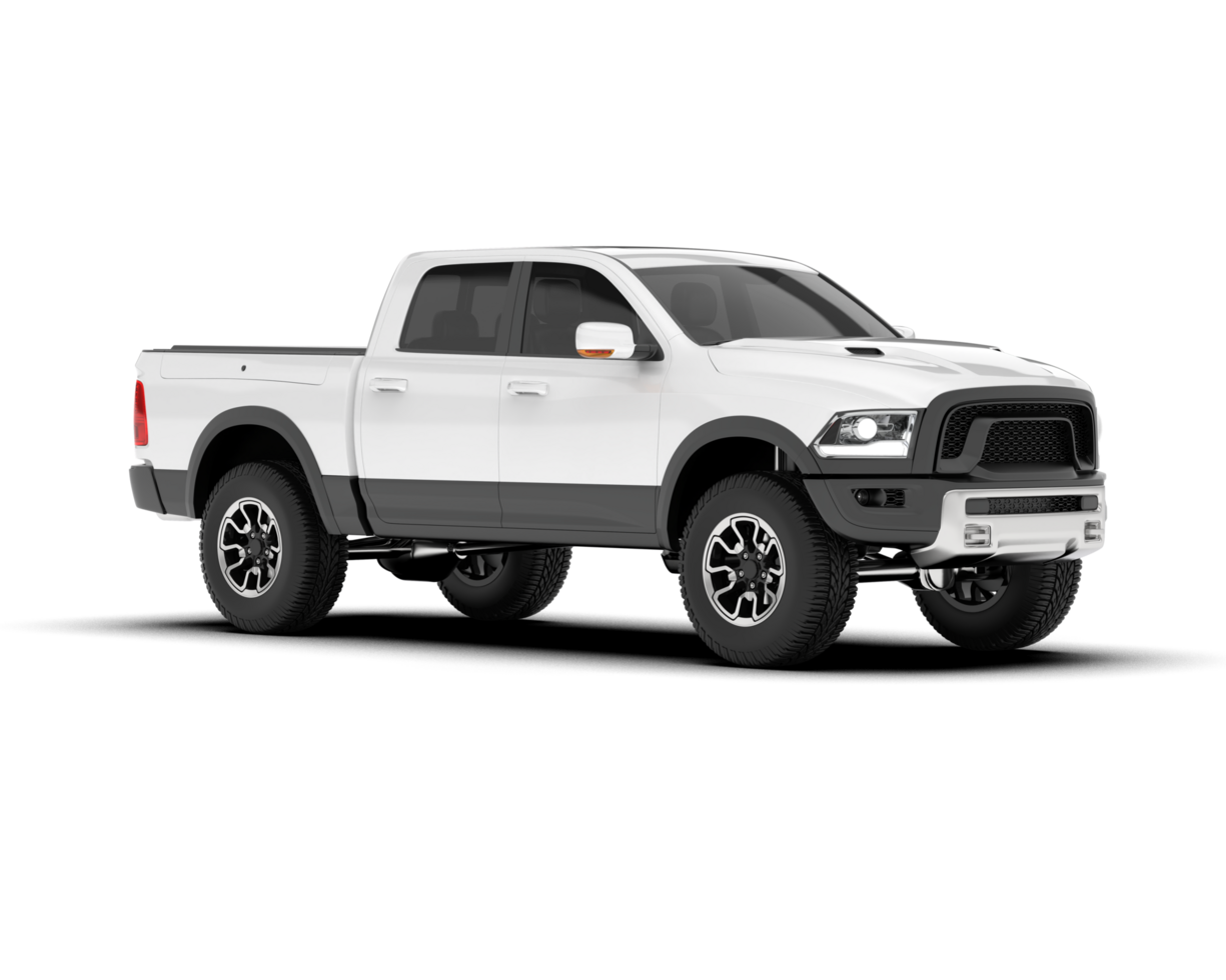 White pickup truck isolated on transparent background. 3d rendering - illustration png