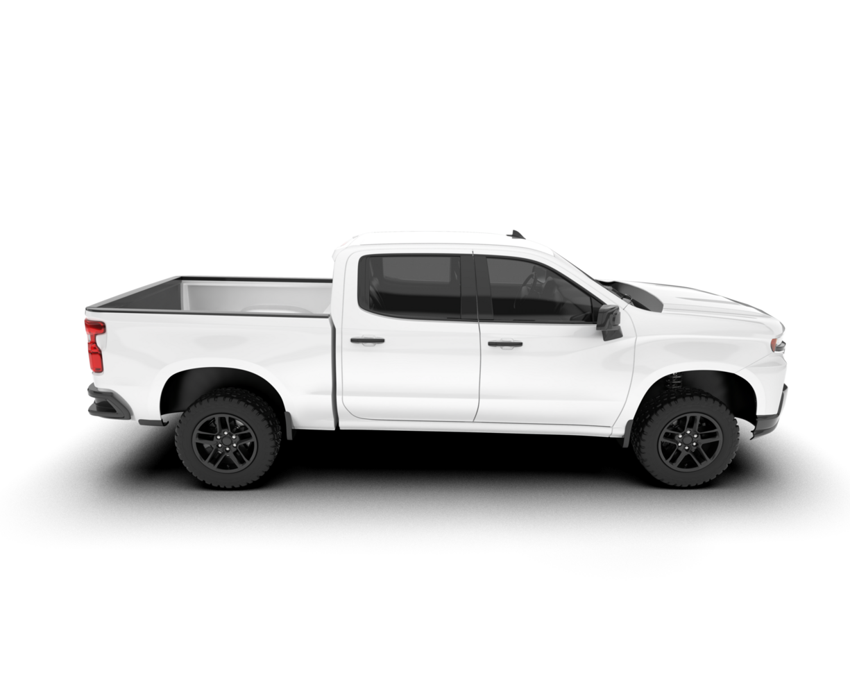 White pickup truck isolated on transparent background. 3d rendering - illustration png