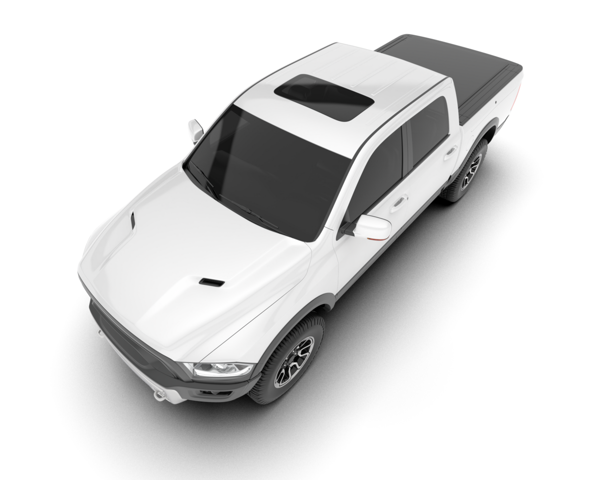 White pickup truck isolated on transparent background. 3d rendering - illustration png