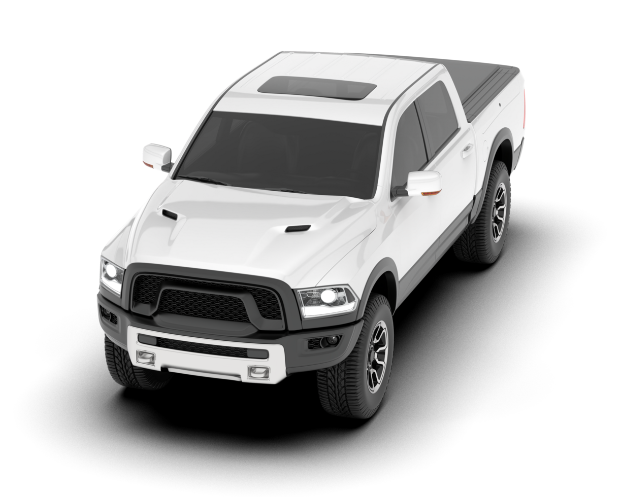 White pickup truck isolated on transparent background. 3d rendering - illustration png