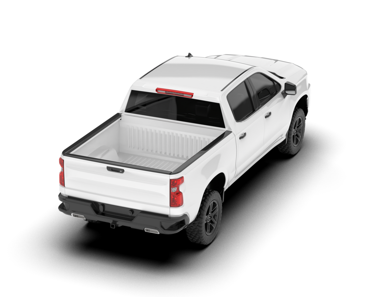 White pickup truck isolated on transparent background. 3d rendering - illustration png