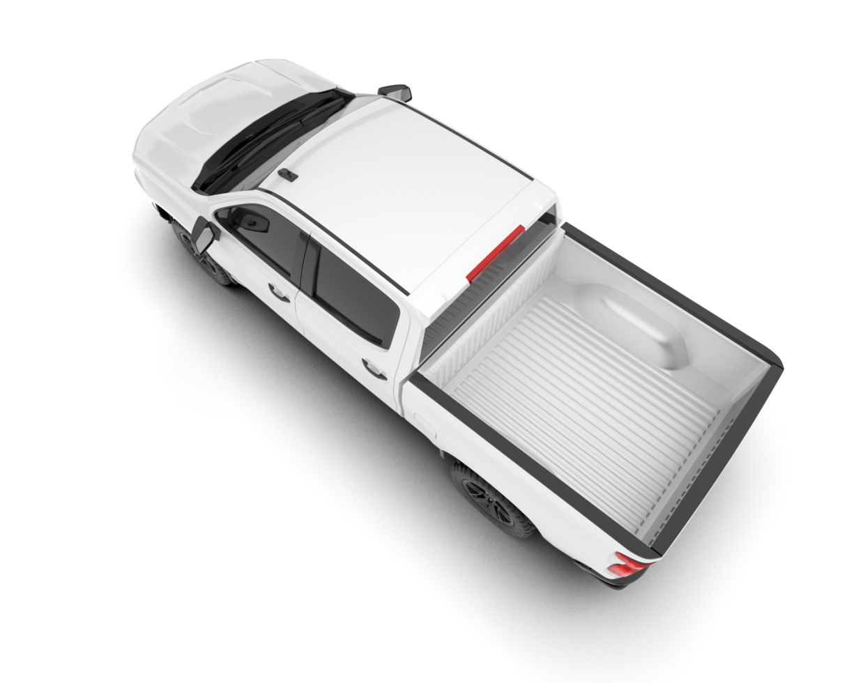 White pickup truck isolated on transparent background. 3d rendering - illustration png