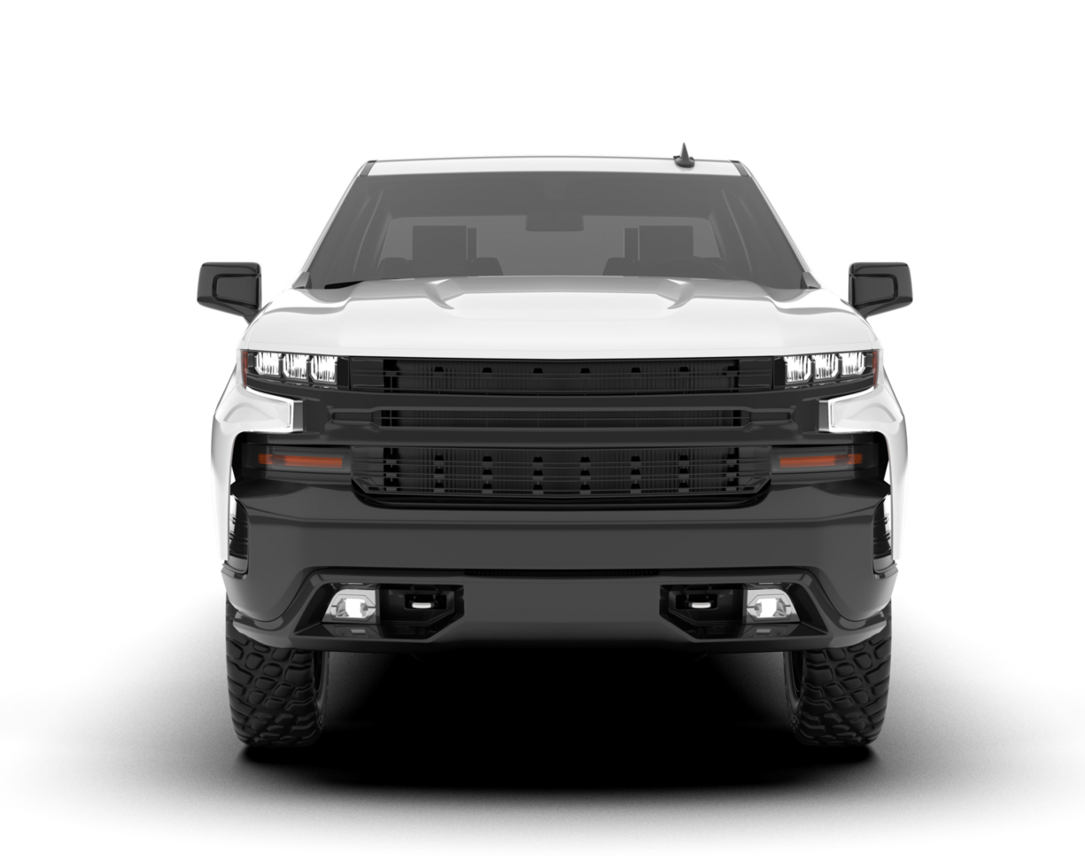 White pickup truck isolated on transparent background. 3d rendering - illustration png