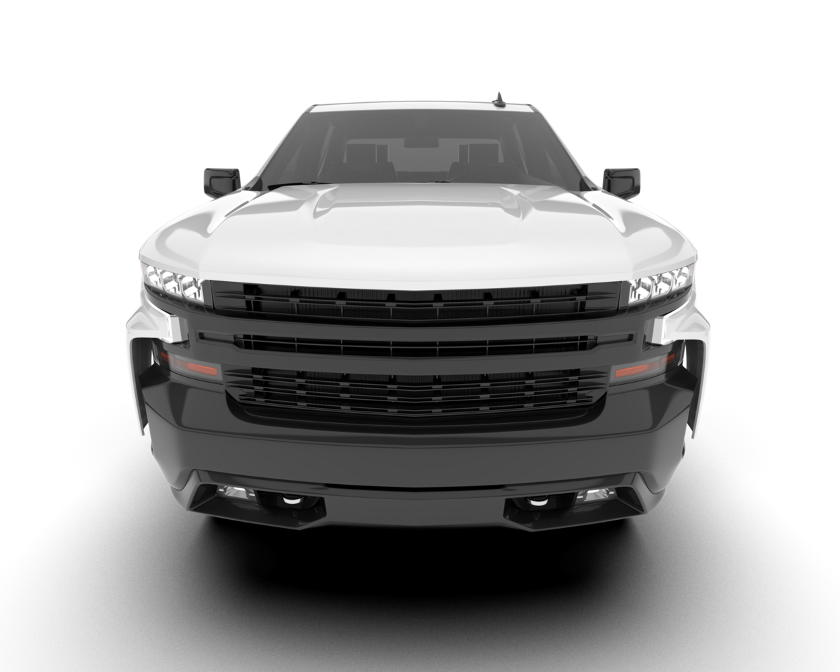 White pickup truck isolated on transparent background. 3d rendering - illustration png