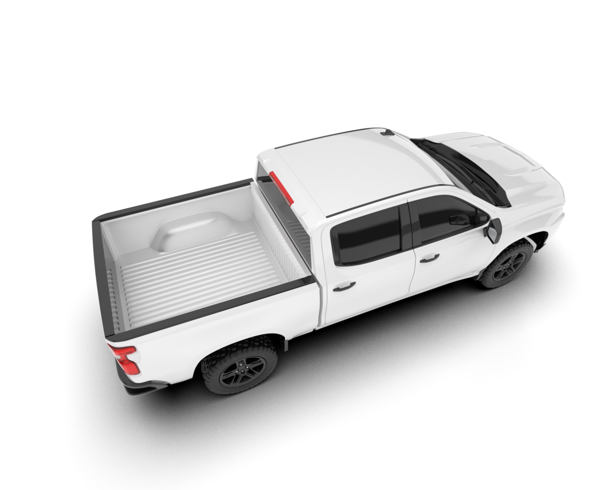 White pickup truck isolated on transparent background. 3d rendering - illustration png