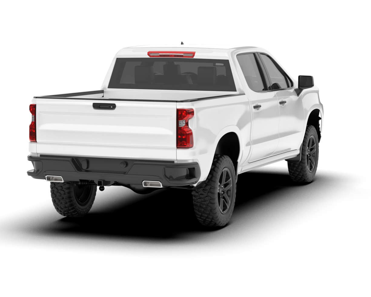 White pickup truck isolated on transparent background. 3d rendering - illustration png