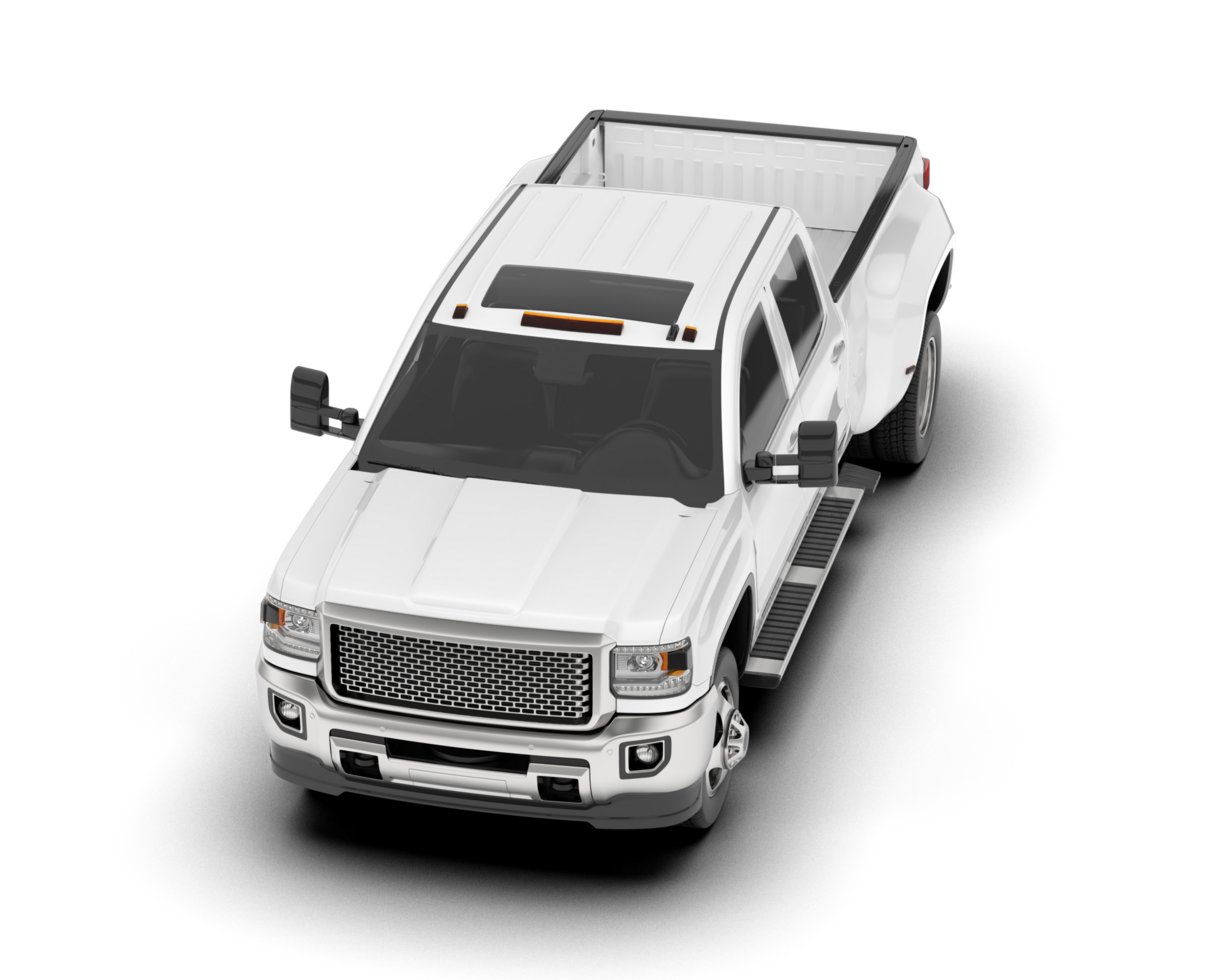 White pickup truck isolated on transparent background. 3d rendering - illustration png