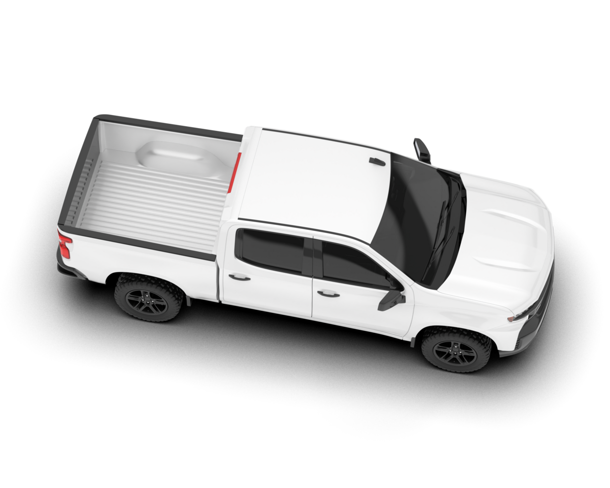 White pickup truck isolated on transparent background. 3d rendering - illustration png