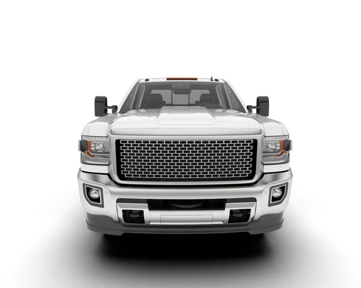 White pickup truck isolated on transparent background. 3d rendering - illustration png
