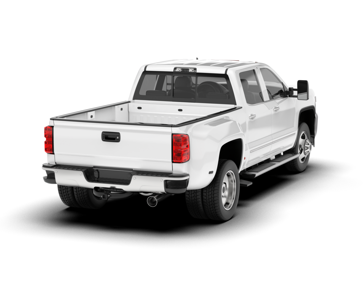 White pickup truck isolated on transparent background. 3d rendering - illustration png