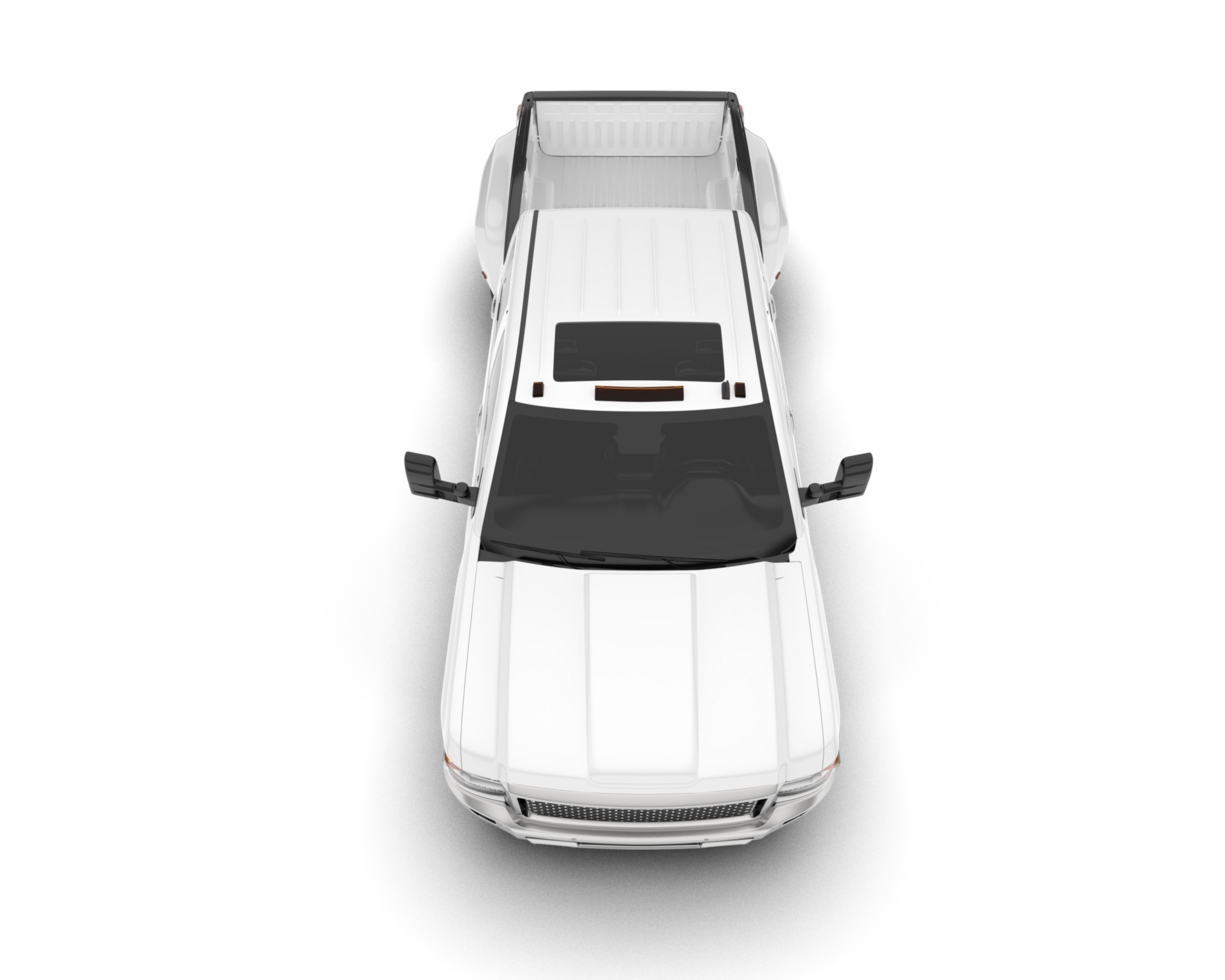 White pickup truck isolated on transparent background. 3d rendering - illustration png