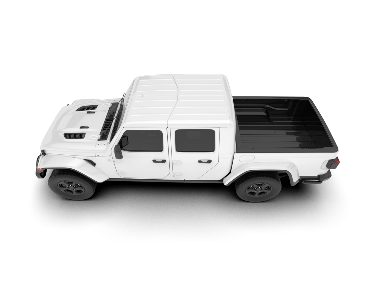 White pickup truck isolated on transparent background. 3d rendering - illustration png