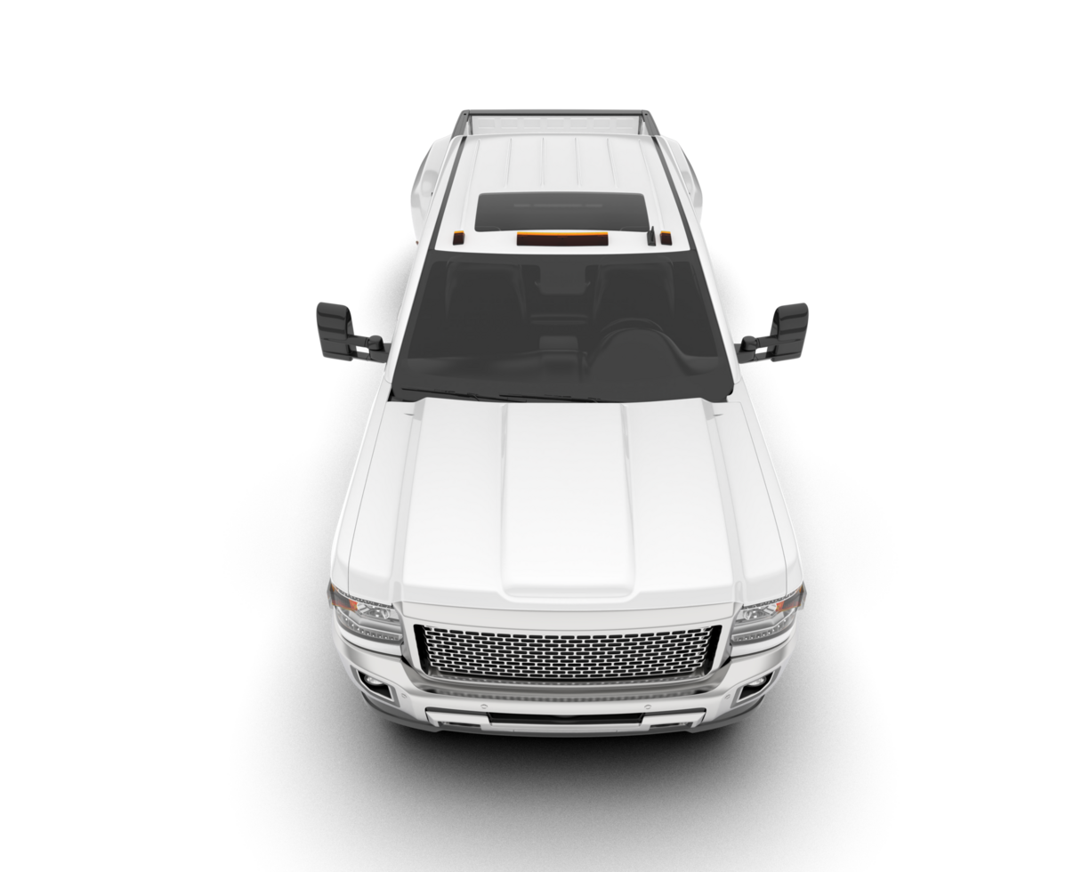 White pickup truck isolated on transparent background. 3d rendering - illustration png