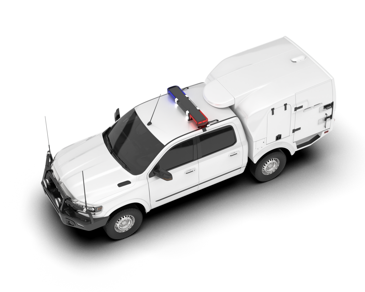 White pickup truck isolated on transparent background. 3d rendering - illustration png