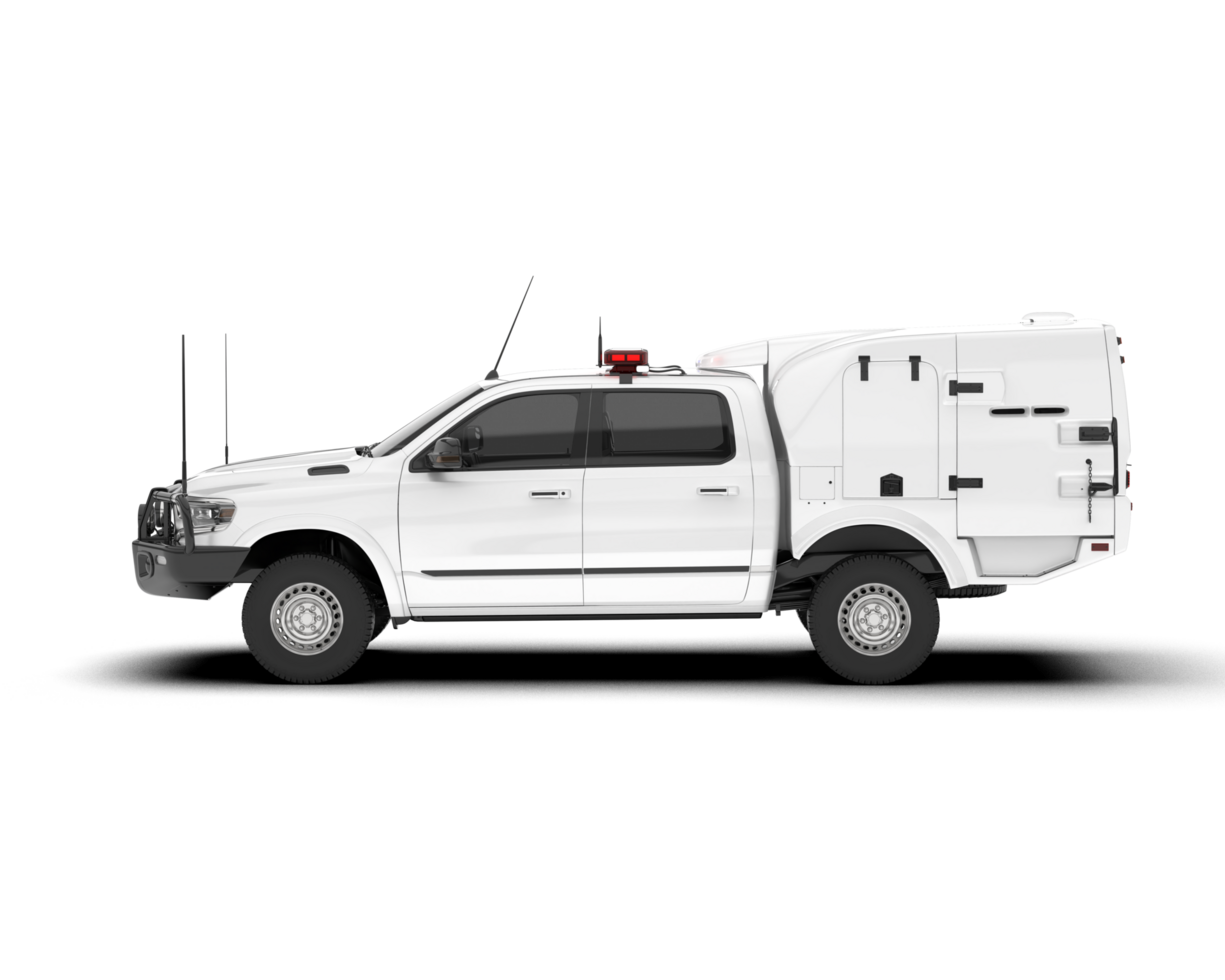 White pickup truck isolated on transparent background. 3d rendering - illustration png