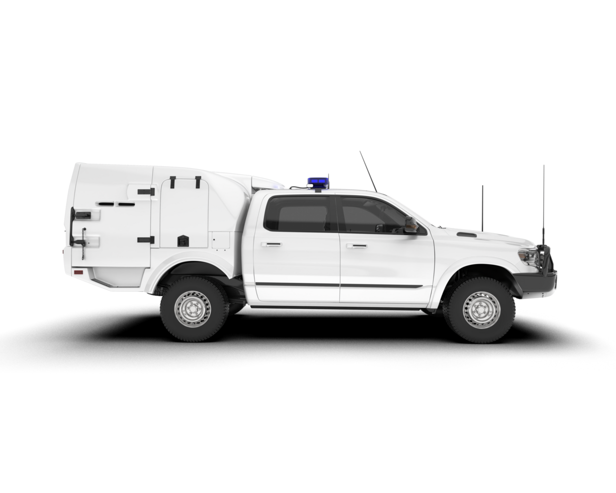 White pickup truck isolated on transparent background. 3d rendering - illustration png