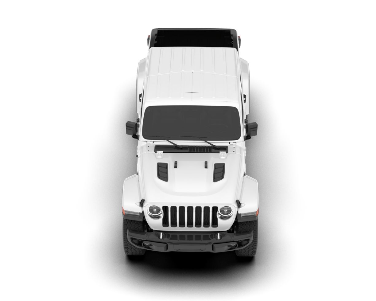 White pickup truck isolated on transparent background. 3d rendering - illustration png