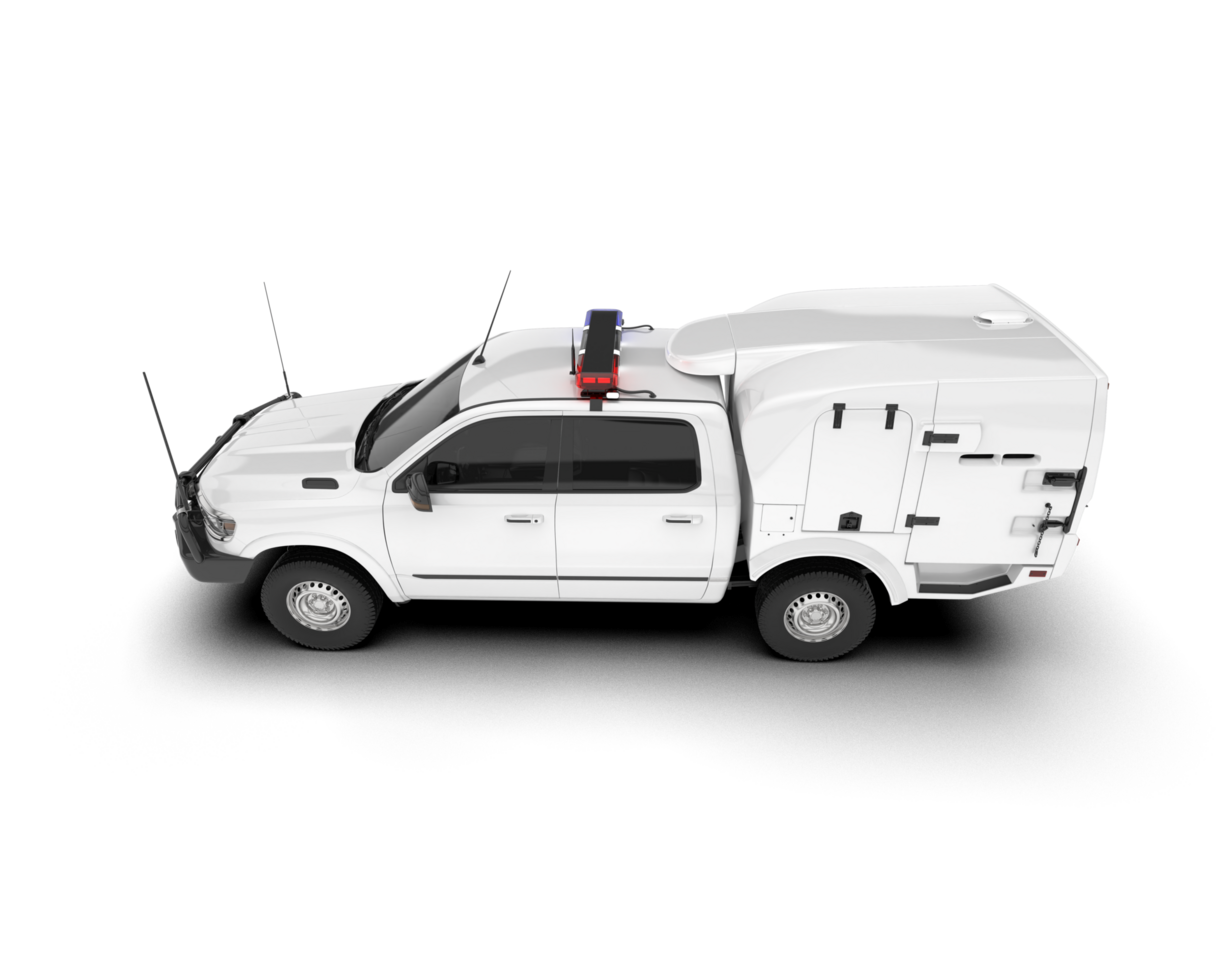 White pickup truck isolated on transparent background. 3d rendering - illustration png