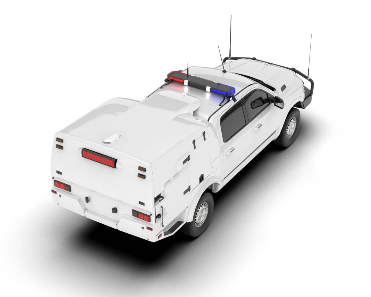 White pickup truck isolated on transparent background. 3d rendering - illustration png