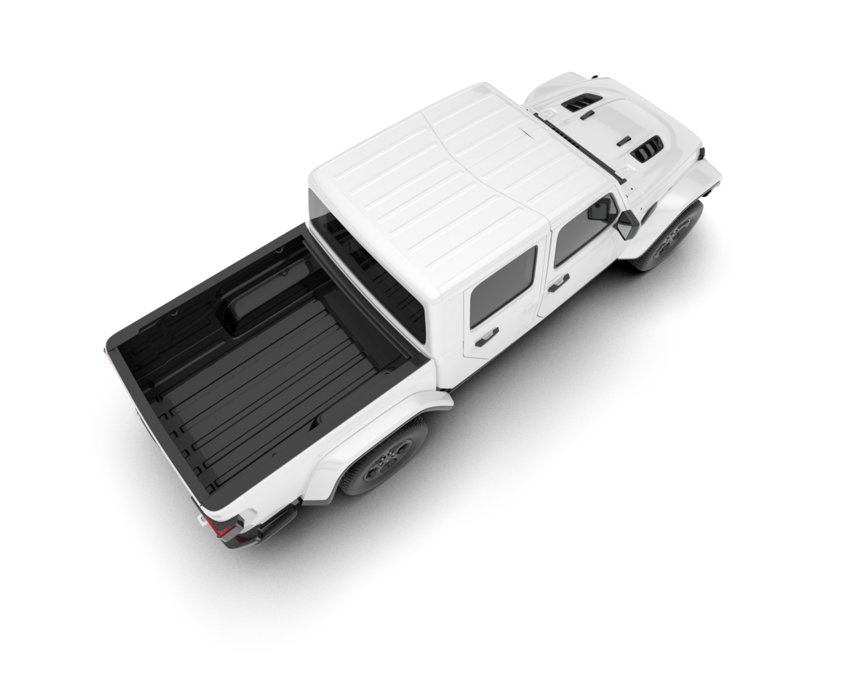 White pickup truck isolated on transparent background. 3d rendering - illustration png