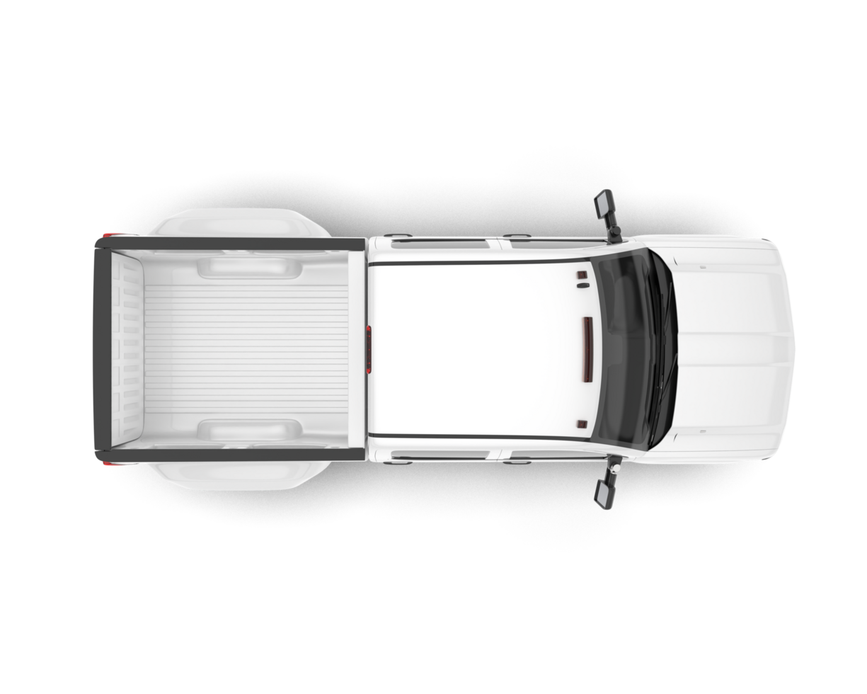White pickup truck isolated on transparent background. 3d rendering - illustration png