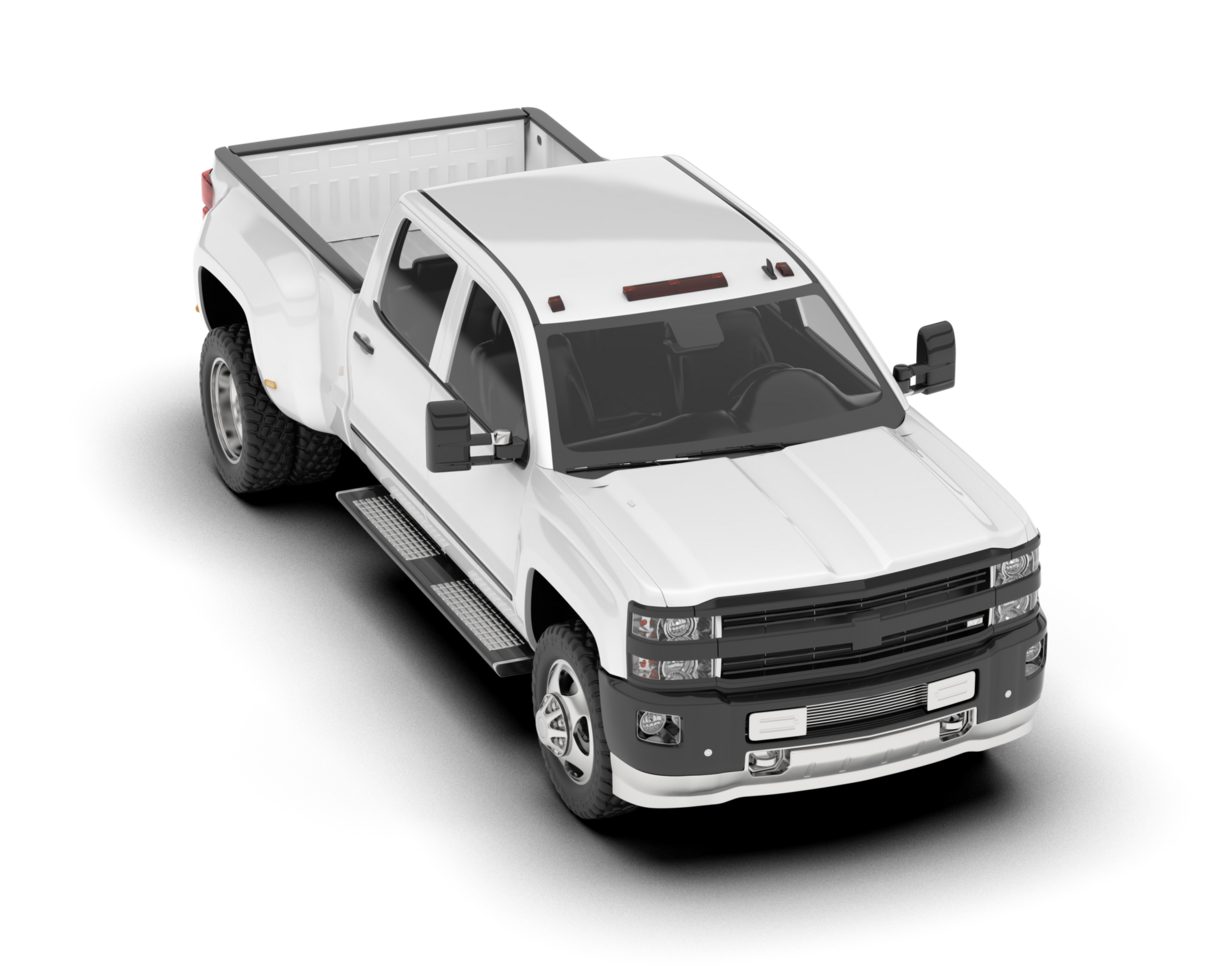White pickup truck isolated on transparent background. 3d rendering - illustration png