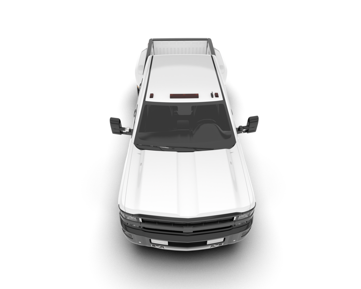 White pickup truck isolated on transparent background. 3d rendering - illustration png
