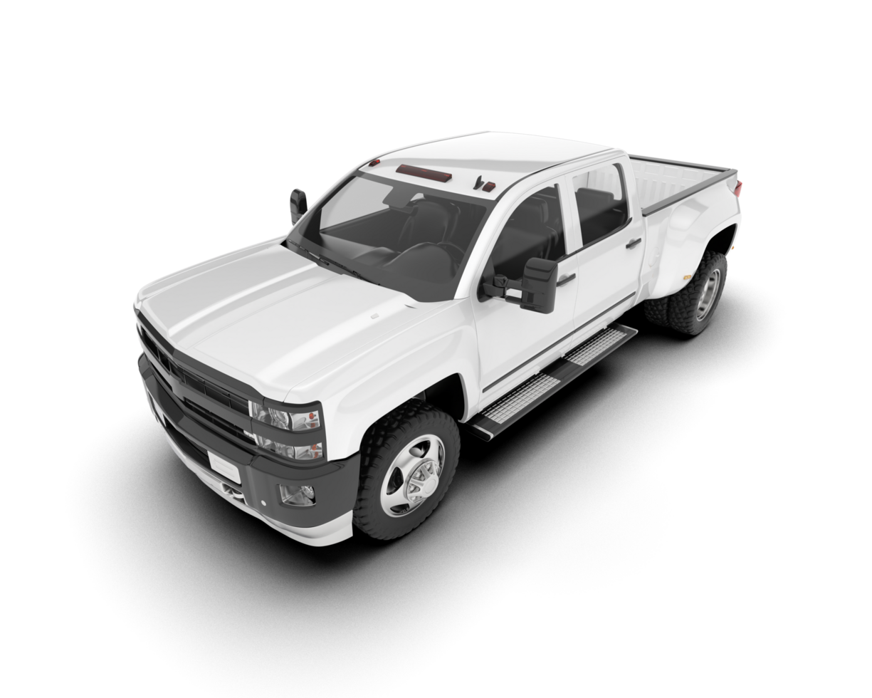 White pickup truck isolated on transparent background. 3d rendering - illustration png
