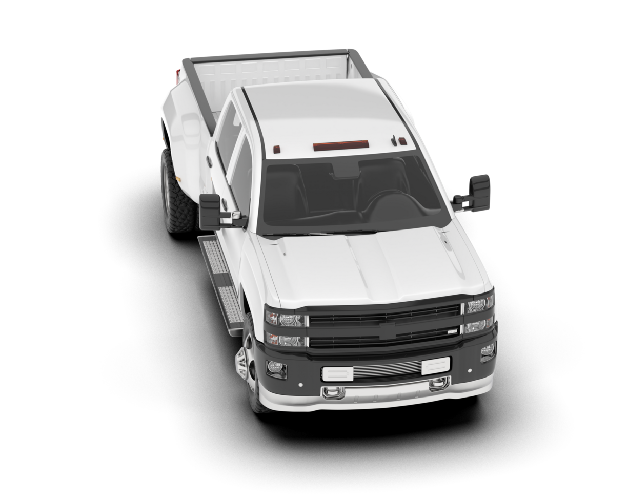 White pickup truck isolated on transparent background. 3d rendering - illustration png