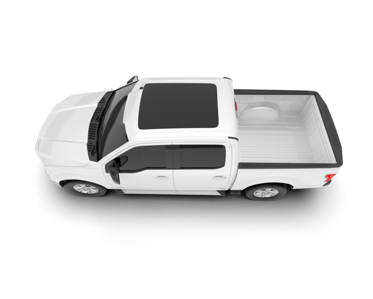 White pickup truck isolated on transparent background. 3d rendering - illustration png