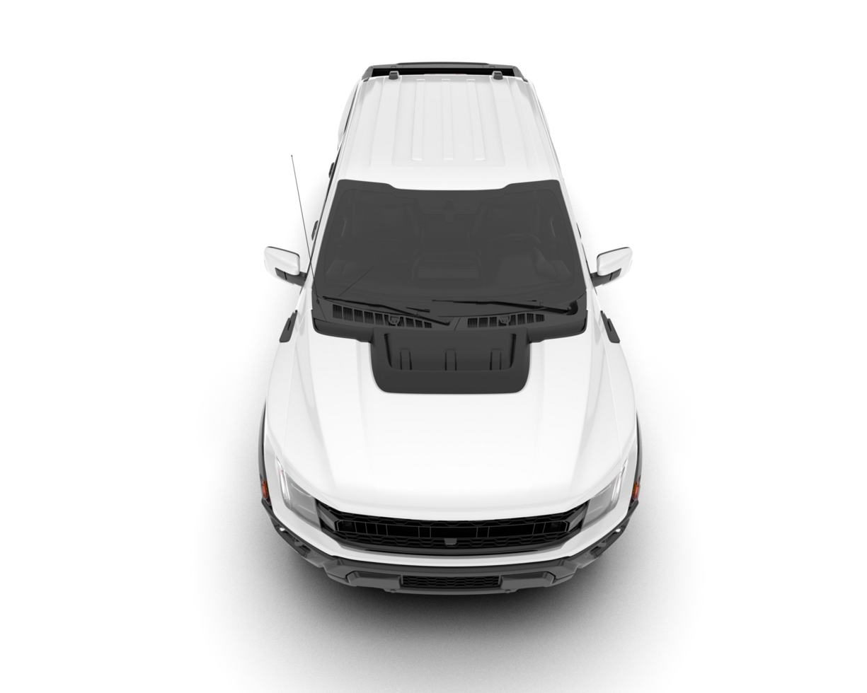 White pickup truck isolated on transparent background. 3d rendering - illustration png