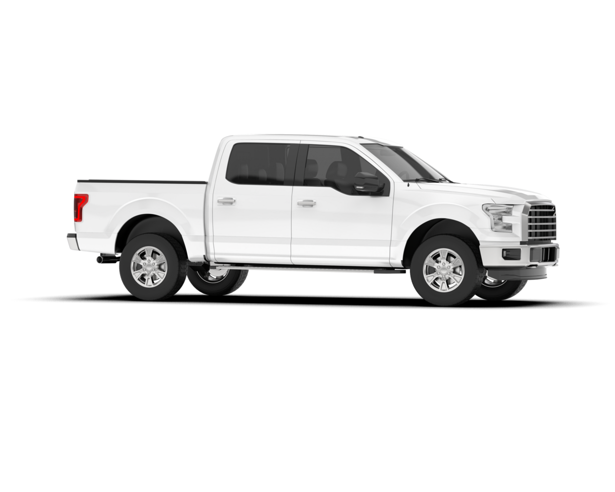 White pickup truck isolated on transparent background. 3d rendering - illustration png